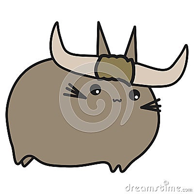 Bunny zodiac sign Taurus in cartoon style Cartoon Illustration