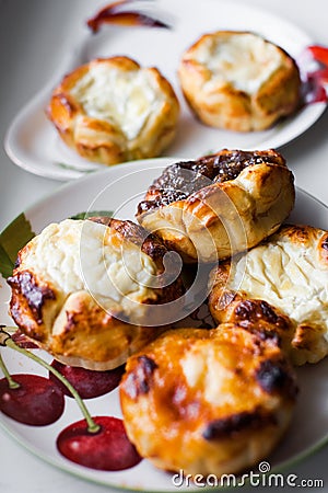 Buns with cottage cheese Stock Photo