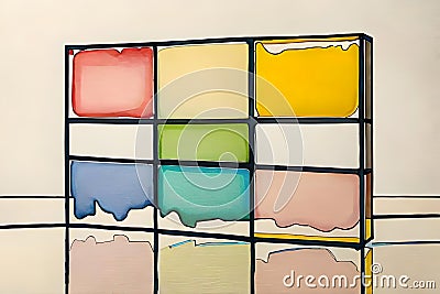 Bunte Wand illustration in vintage style Stock Photo