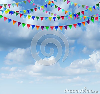 Bunting Flags On A sky Stock Photo