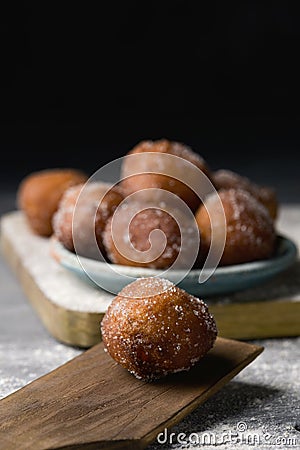 Bunyols de Quaresma, Catalan pastries eaten in Lent Stock Photo