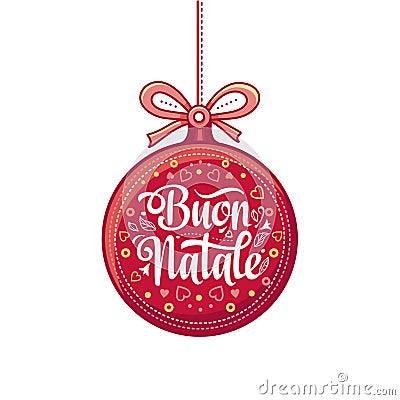 Buon Natale. Christmas template. Vector Illustration