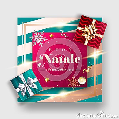 Buon Natale e Felice Anno Nuovo Vector Background. Stock Photo