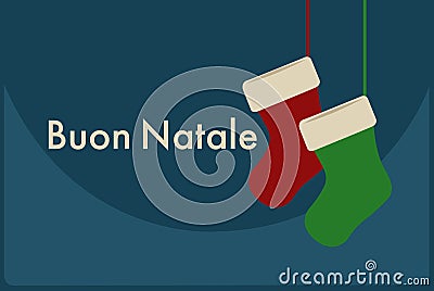 Buon Natale italian. Merry Christmas Vector Illustration