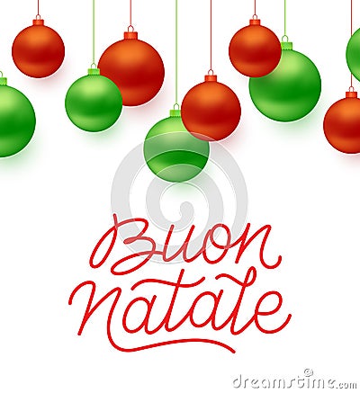 Buon Natale italian Merry Christmas typography Vector Illustration