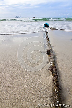 Buoys at sand beach, Samed island,Thailand Stock Photo