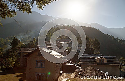 Bupsa village, trek to Everest base camp, Nepal Stock Photo