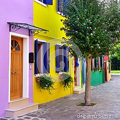 Burano island, Venice. Stock Photo