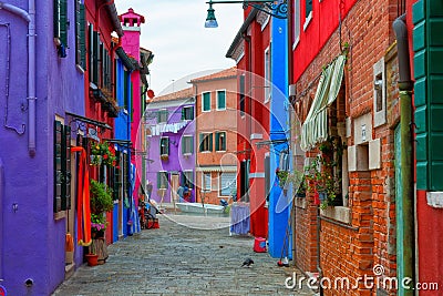 Burano street Stock Photo