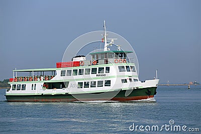 Burano, VE, Italy - July 14, 2015: ship for passenger transport Editorial Stock Photo