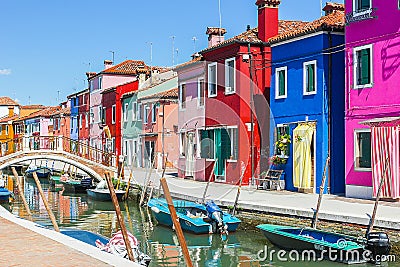 Burano, Venice island, colorful town in Italy Editorial Stock Photo