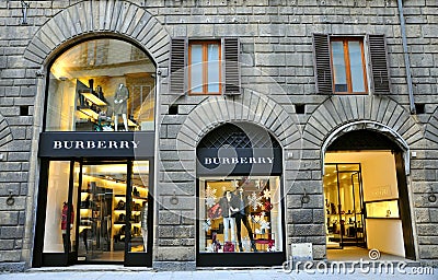 Burberry clothing fashion boutique in Italy Editorial Stock Photo