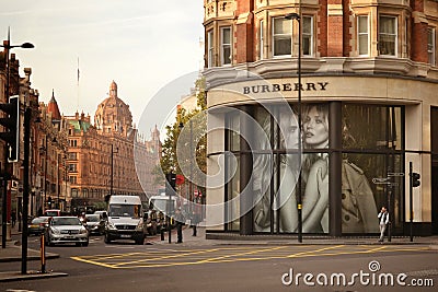 Burberry shop Knightsbridge London Editorial Stock Photo