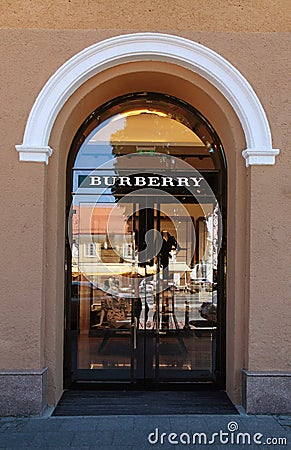 The Burberry shop in Vilnius, Lithuania. Editorial Stock Photo