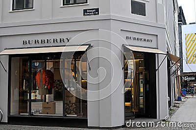 BURBERRY STORE IN DANISH CAPITAL COPENHAGEN Editorial Stock Photo