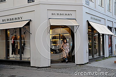 BURBERRY STORE IN DANISH CAPITAL COPENHAGEN Editorial Stock Photo