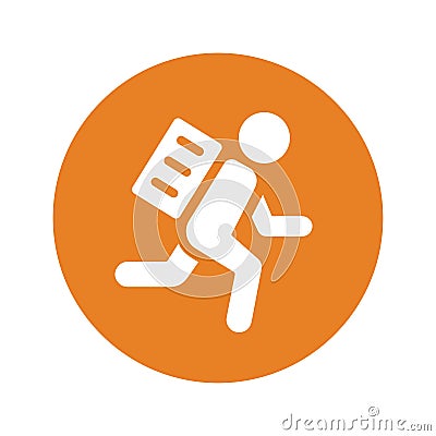 Burdensome, carry, cumbersome icon. Orange color vector EPS Stock Photo