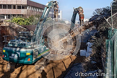 Burdon Road Footbridge Collapses After Demolition Work Editorial Stock Photo