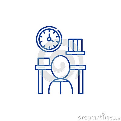 Bureaucracy line icon concept. Bureaucracy flat vector symbol, sign, outline illustration. Vector Illustration