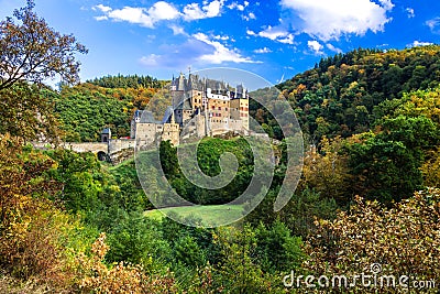 Burg Eltz - one of the most beautiful castles of Europe. Germany Editorial Stock Photo