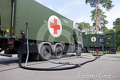 German military rescue station truck Editorial Stock Photo