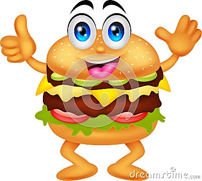 Burger cartoon characters Vector Illustration