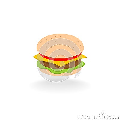 Burger color logo Vector Illustration