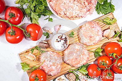 Chicken minced meat cutlets Stock Photo