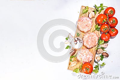 Chicken minced meat cutlets Stock Photo