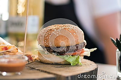 Burger with dietetic meat Stock Photo