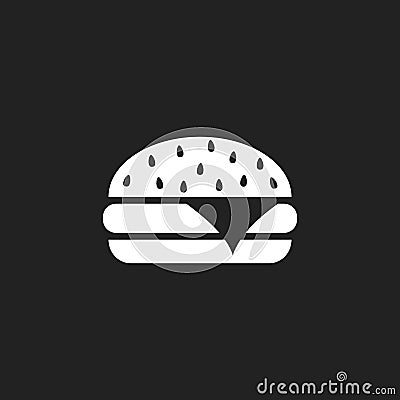 Burger fast food flat vector icon. Hamburger symbol logo illustration. Vector Illustration