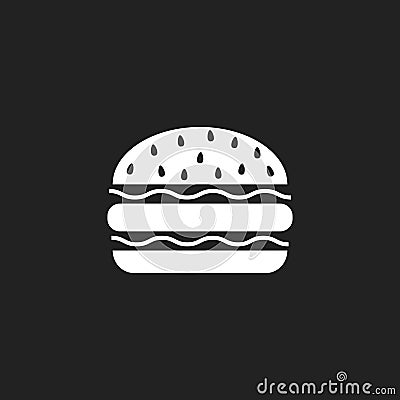 Burger fast food flat vector icon. Hamburger symbol logo illustration. Vector Illustration