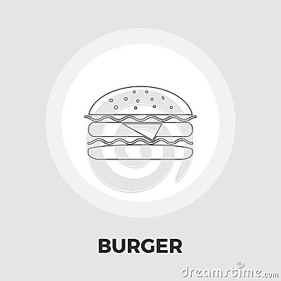 Burger flat icon Vector Illustration