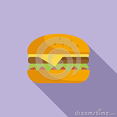 Burger food icon flat vector. Bbq steak Vector Illustration