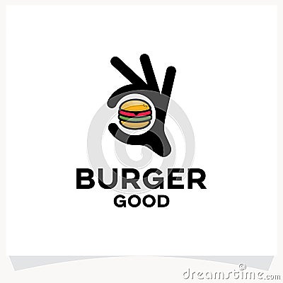Burger Good Logo Design Template Vector Illustration