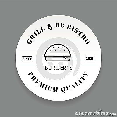 Burger grill bistro restaurant logo Vector Illustration
