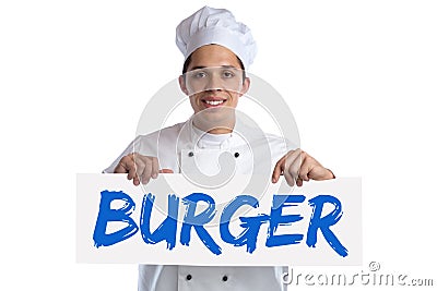 Burger hamburger fast food cook cooking isolated Stock Photo