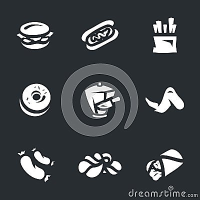 Vector Set of Fast Food Icons. Vector Illustration