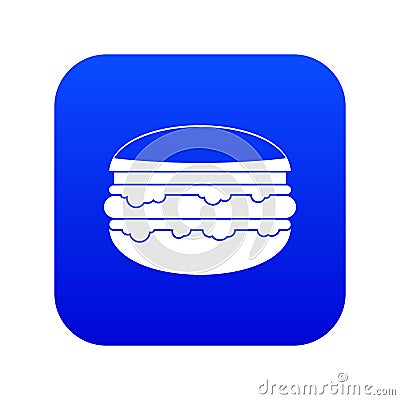 Burger icon digital blue Vector Illustration