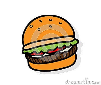 Burger Icon Vector Illustration