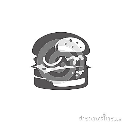 Burger icon isolated on white background vector illustration. Vector Illustration
