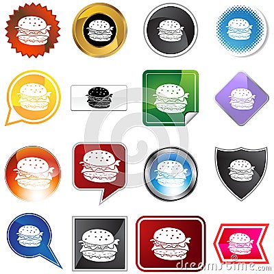 Burger Icon Set Vector Illustration