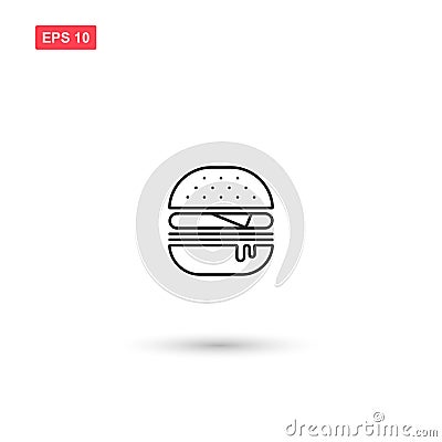 Burger icon vector design isolated 3 Vector Illustration