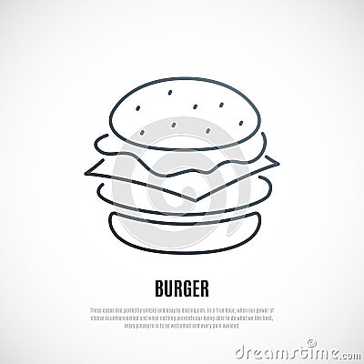 Burger isolated on white background. Vector Illustration