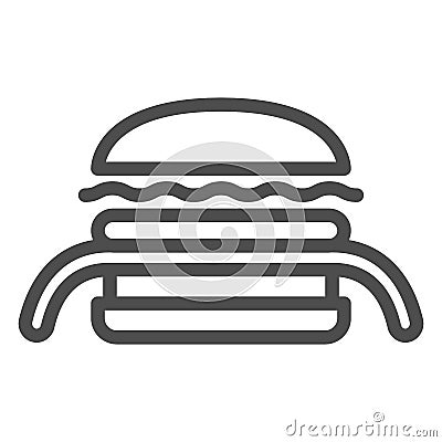 Burger Kuro ninja line icon, asian food concept, black ninja vector sign on white background, outline style icon for Vector Illustration