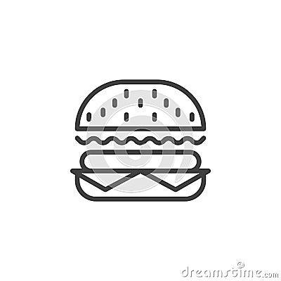 Burger line icon Cartoon Illustration