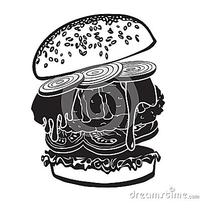 Burger made from components Vector Illustration