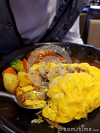 Burger steak Stock Photo