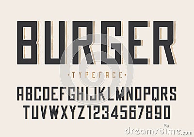 Burger vector retro regular font design, alphabet, typeface, typ Vector Illustration