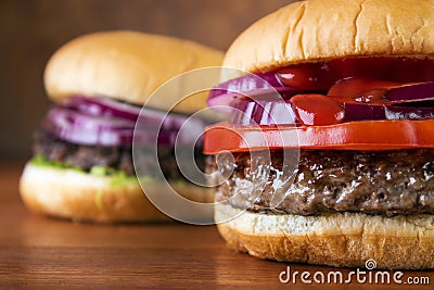 Burgers closeup Stock Photo